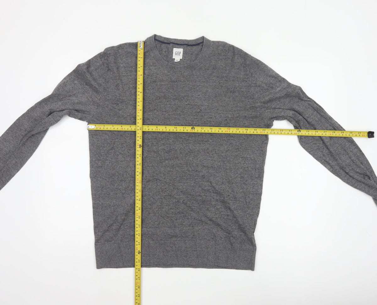GAP Men’s Grey M Crew Neck Cotton Blend Knit Pullover Jumper