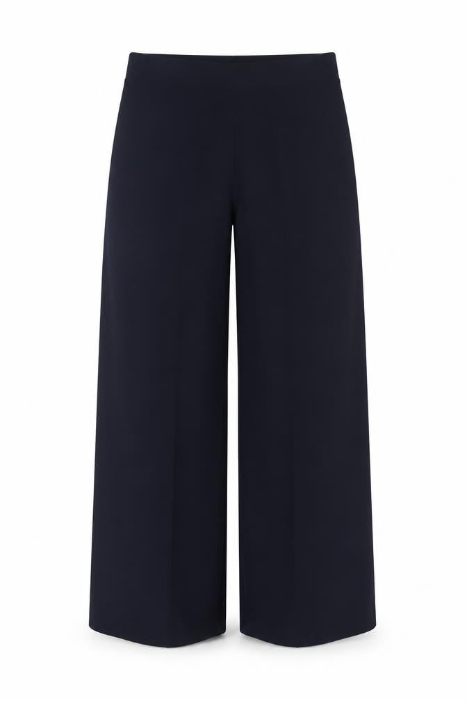 White Label The White Company Women Navy UK 12 High Rise Wide-Leg Trousers