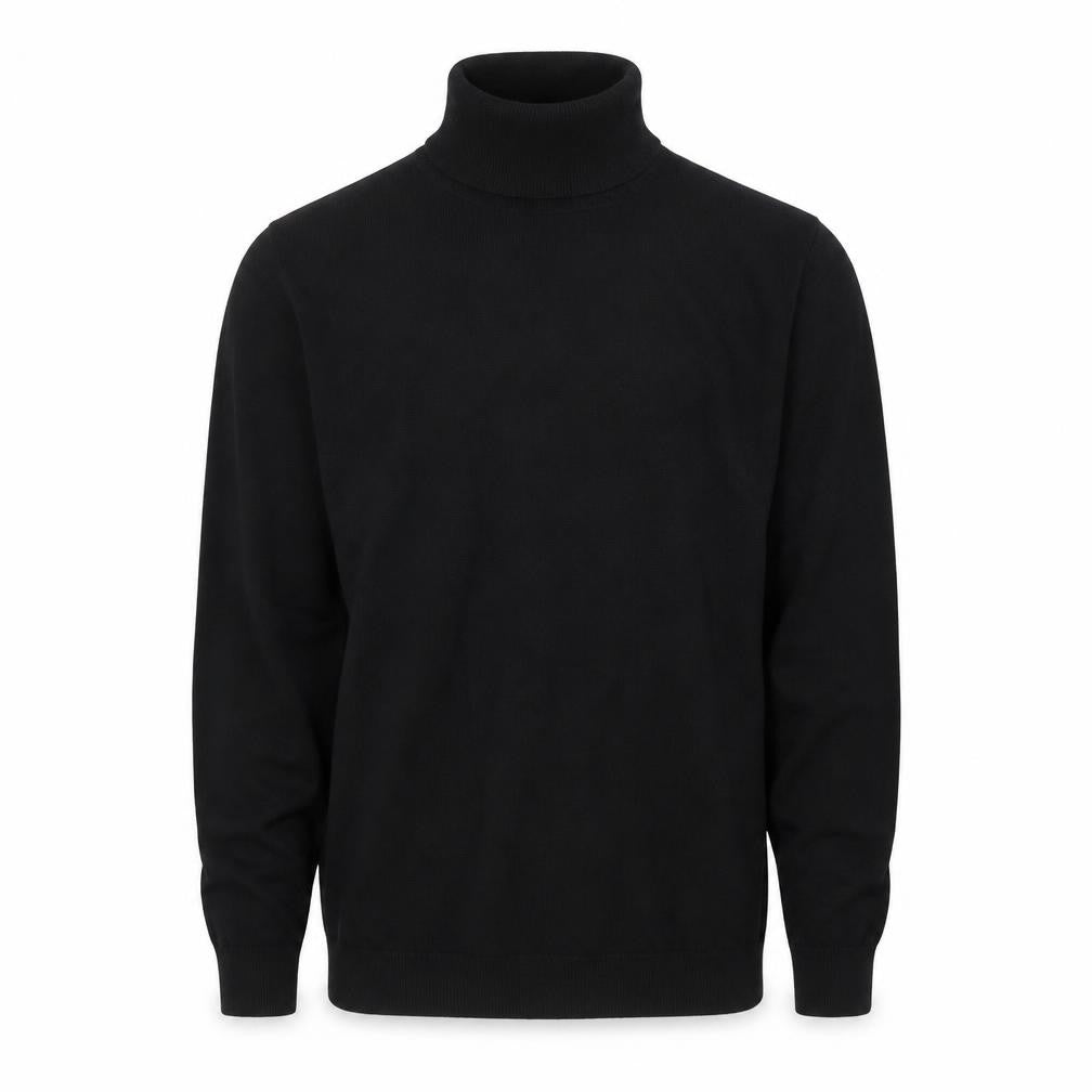 Marks and Spencer Men Black Small Merino Wool Roll Neck Pullover Jumper