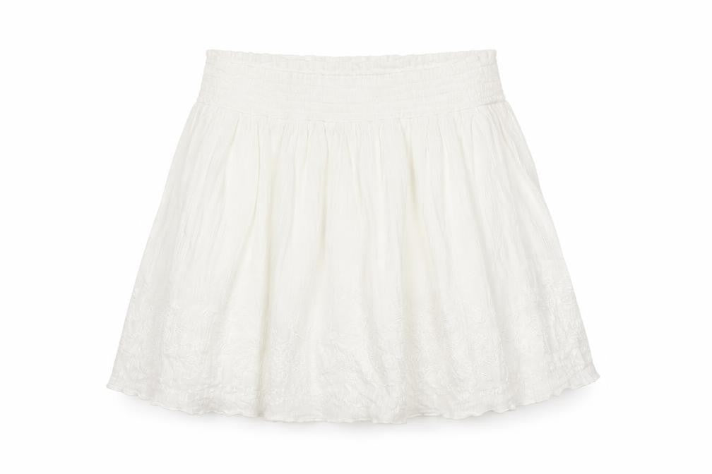 Jack Wills Women Ivory UK 10 A-Line Layered Cotton Mini Skirt