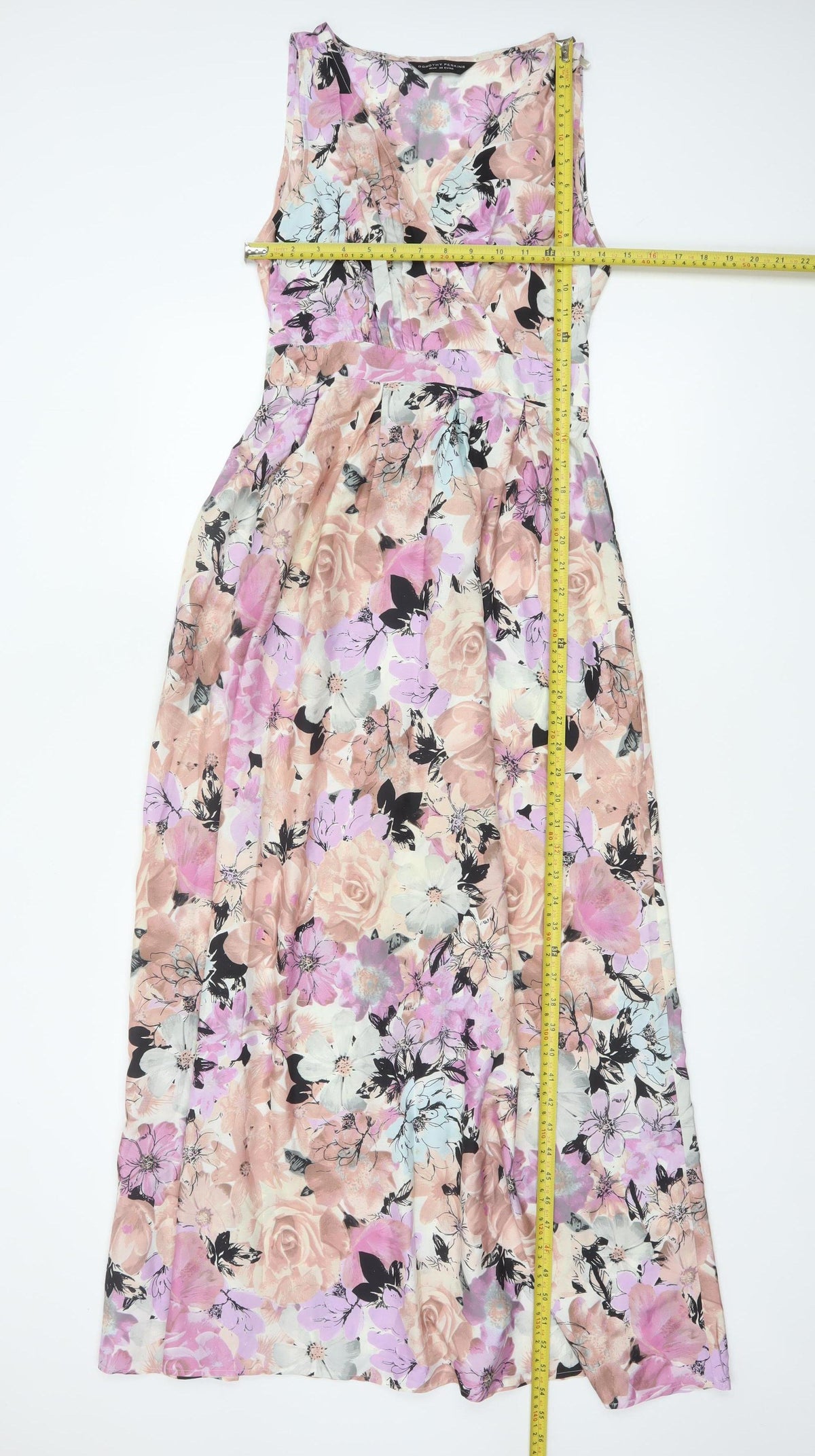 Dorothy Perkins Women Multicoloured Floral Maxi Dress UK 10 Belted