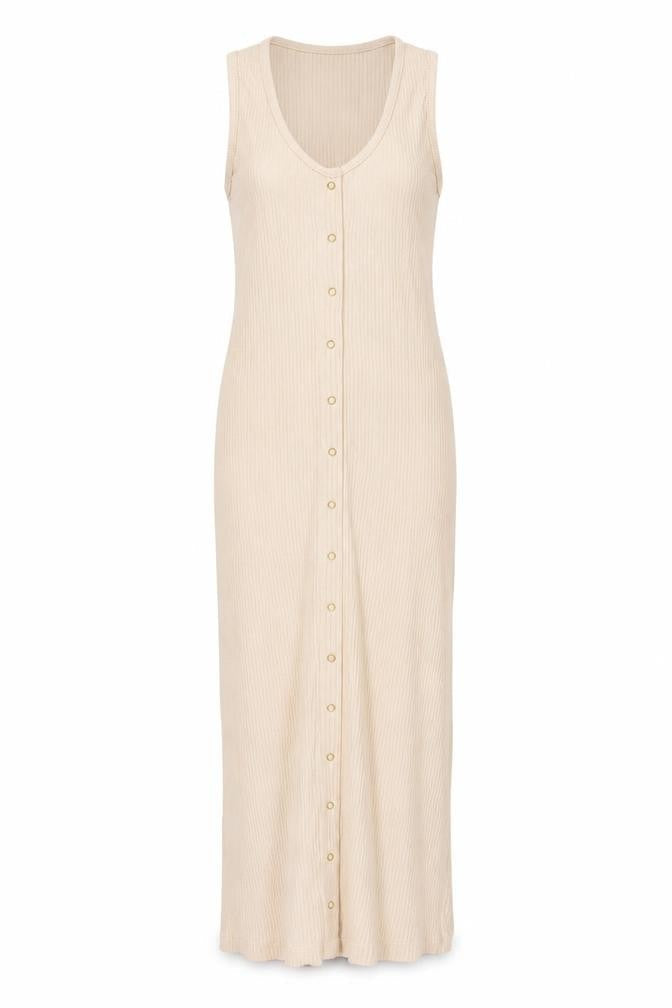 River Island Women Beige Size 18 Maternity Ribbed Maxi Snap Dress