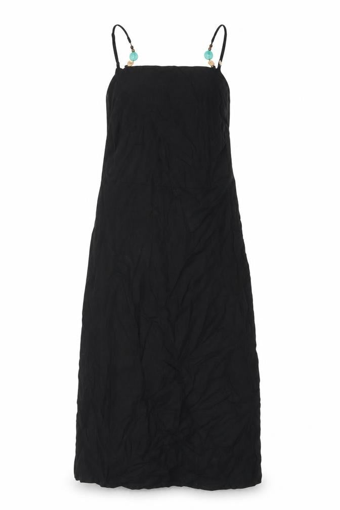 Marks & Spencer Women Black UK 10 Maxi Strappy Linen Blend Dress