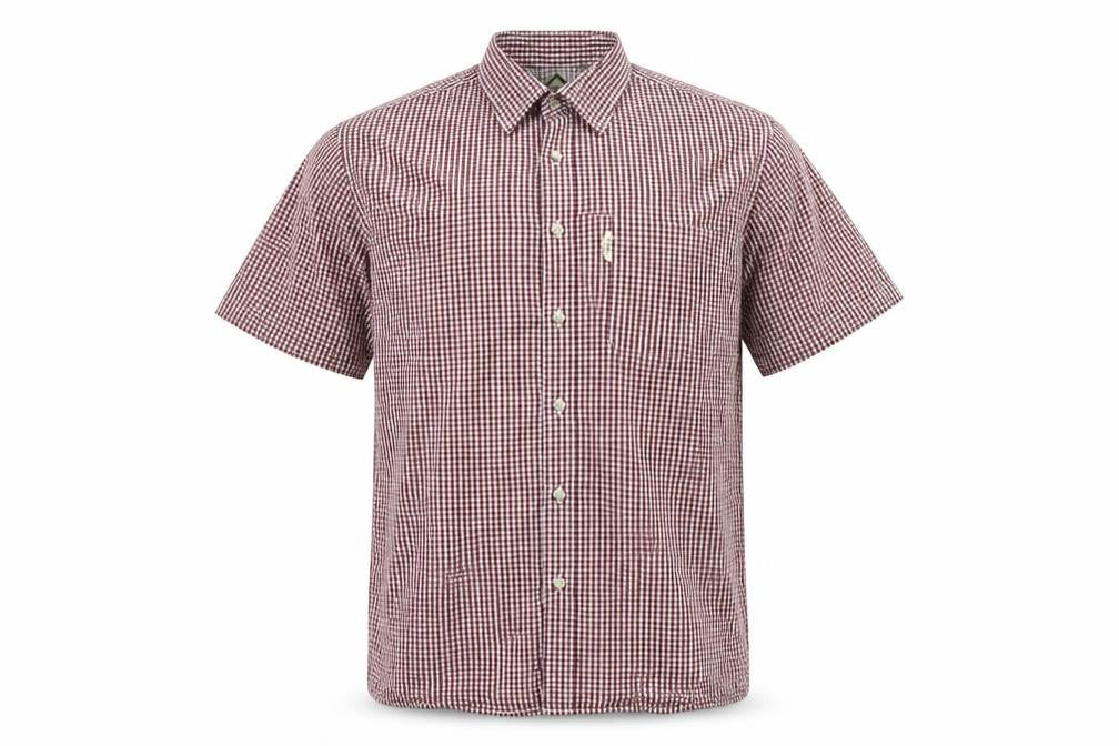 Rydale Men’s Red Check Short Sleeve Button-Up Shirt Size L