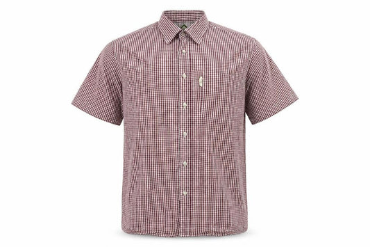 Rydale Men’s Red Check Short Sleeve Button-Up Shirt Size L