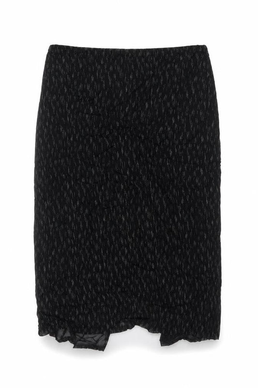 Marks & Spencer Women Black Silver Glitter Pencil Midi Skirt UK 16