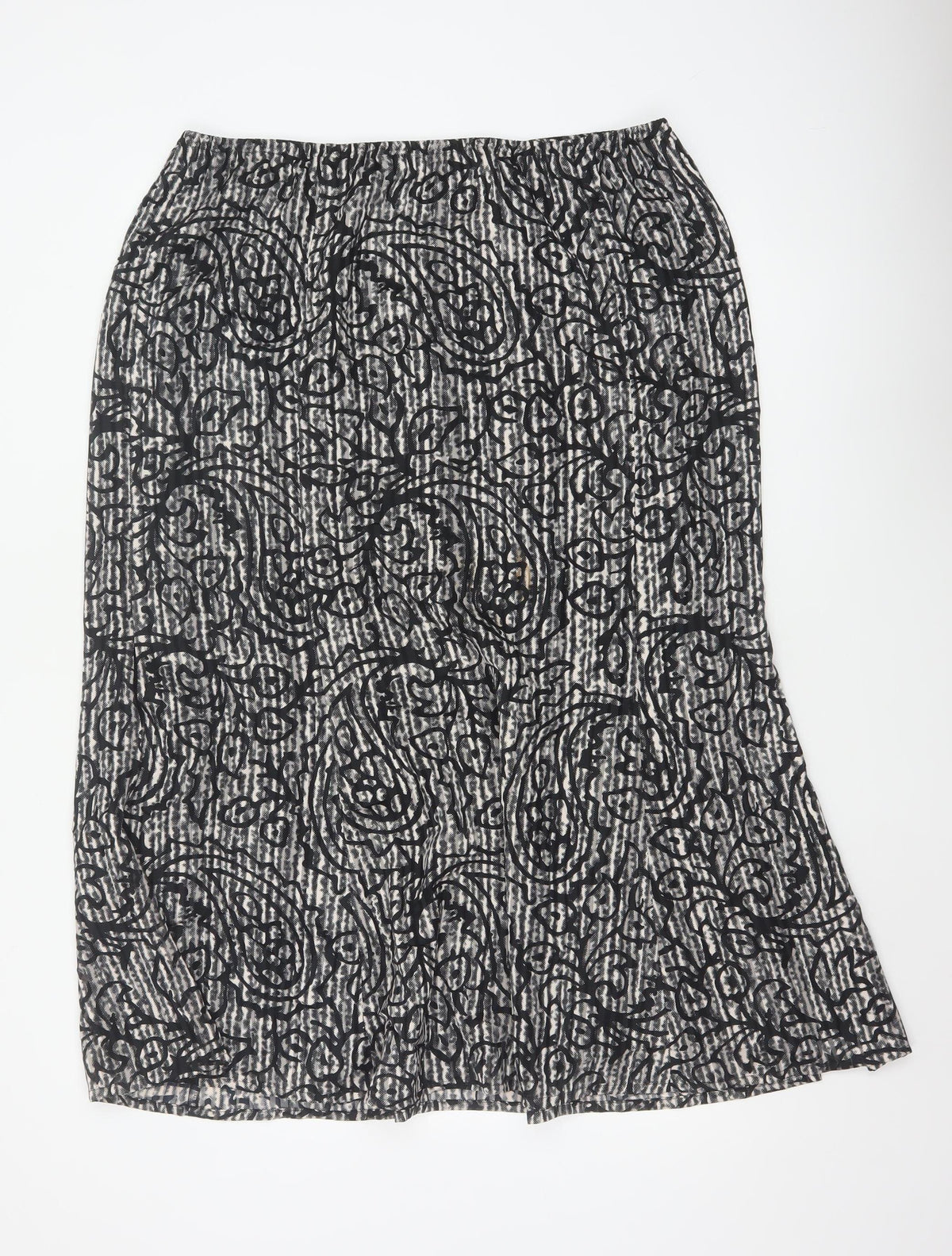 Windsmoor Women Grey Paisley Flared Midi Skirt UK 16 Lined