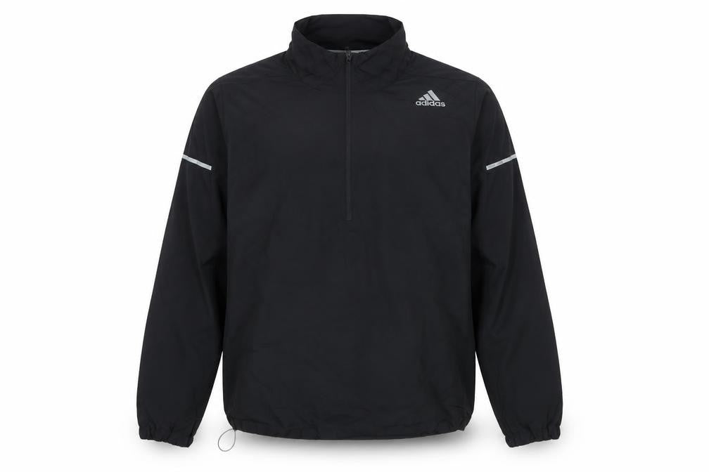 adidas Men’s Black XL ClimaProof 1/4 Zip Reflective Running Sweatshirt