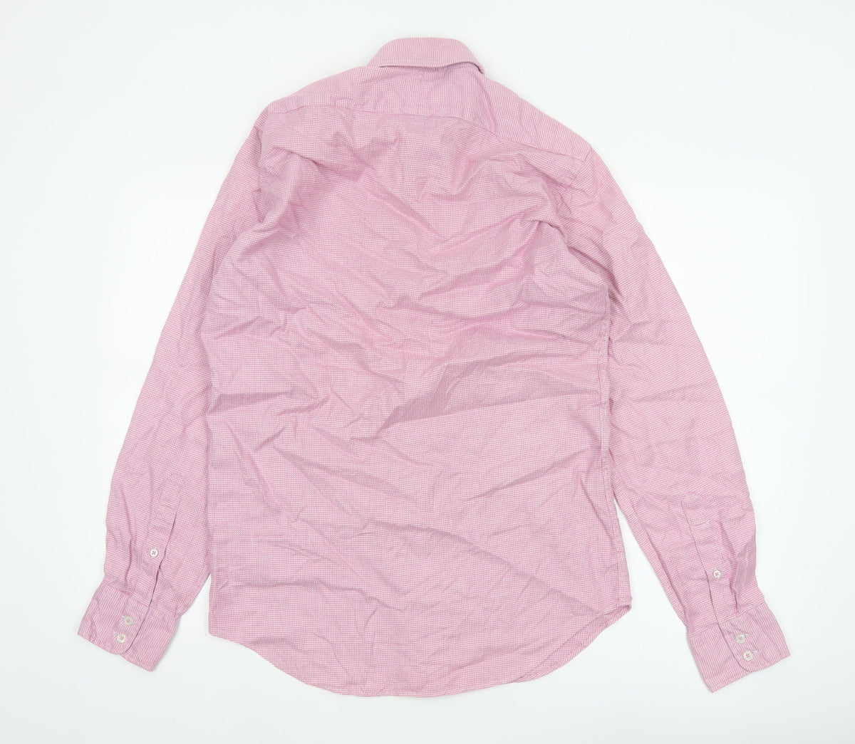 TM Lewin Men’s Pink 15.5 Slim Fit Cotton Long Sleeve Shirt