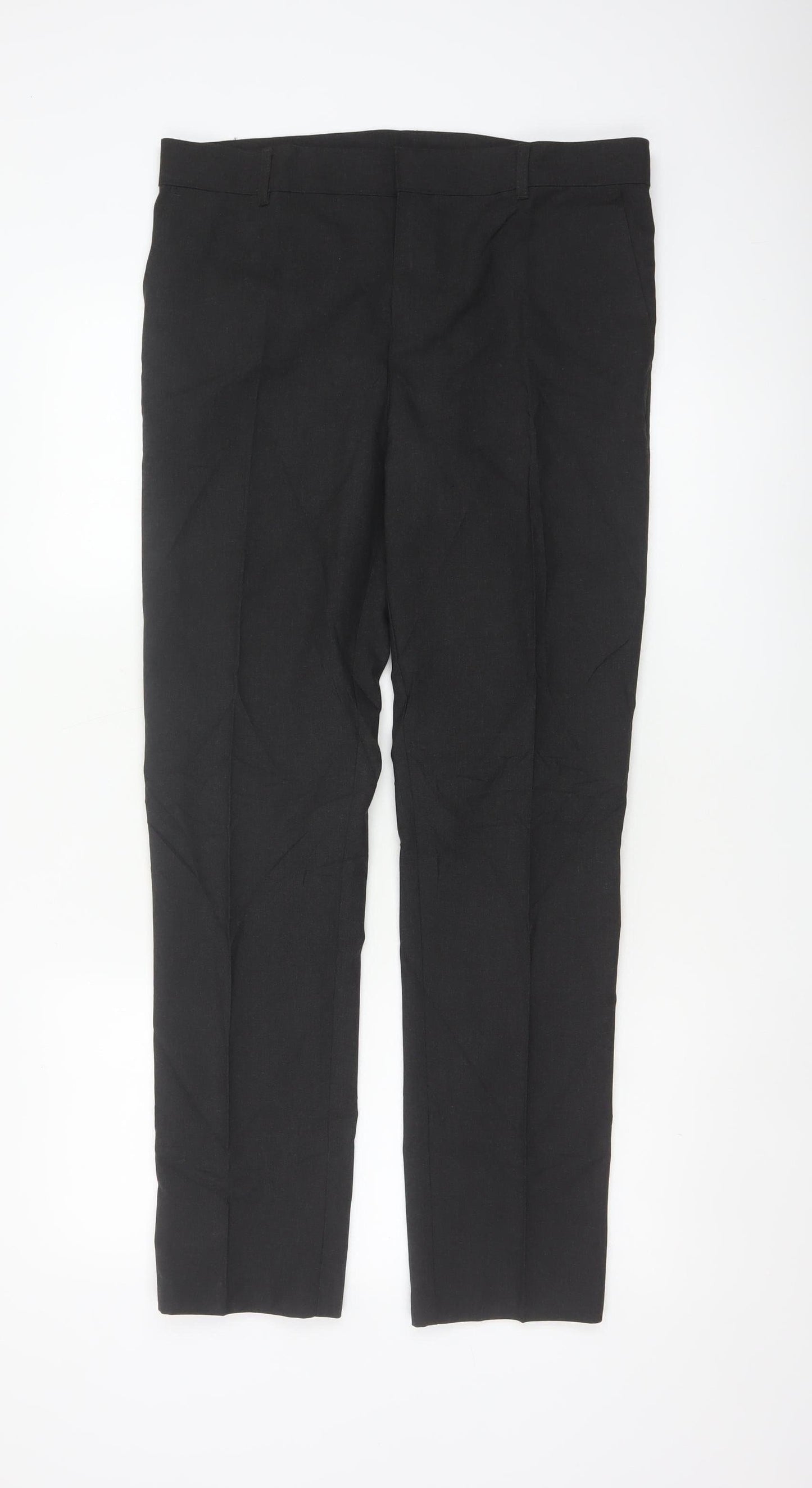 Marks & Spencer Boys Black 15-16 Years Slim Fit School Formal Dress Trousers 31in
