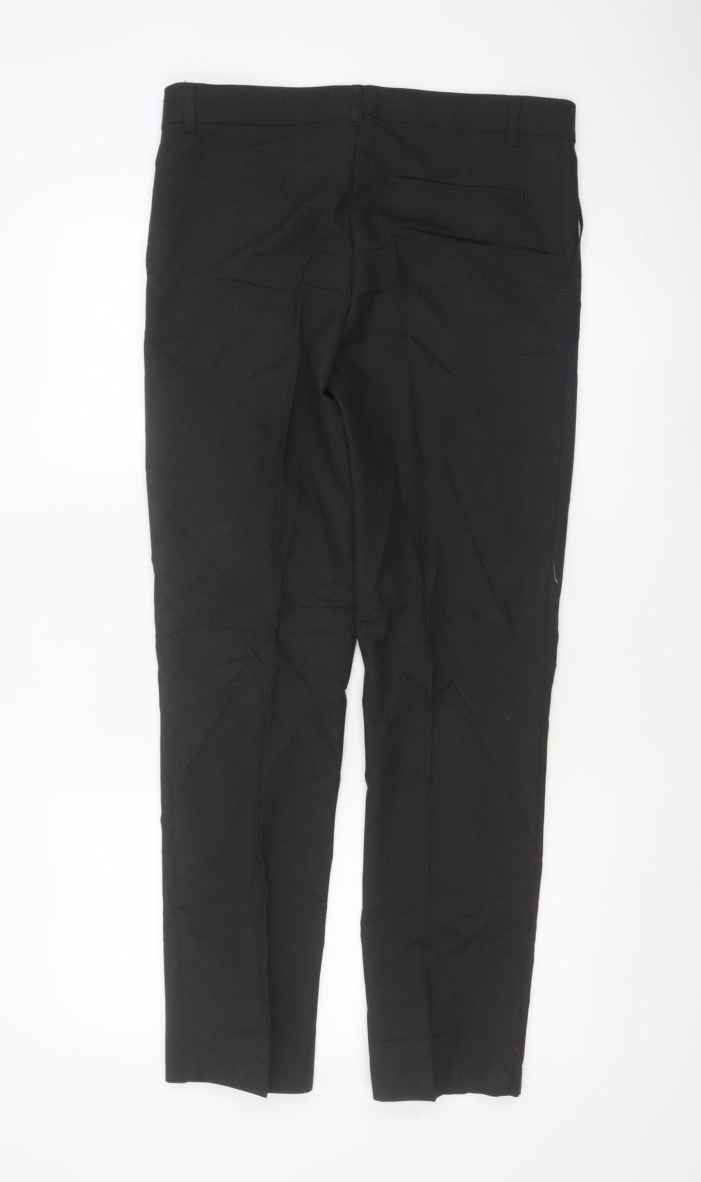 Marks & Spencer Boys Black 15-16 Years Slim Fit School Formal Dress Trousers 31in