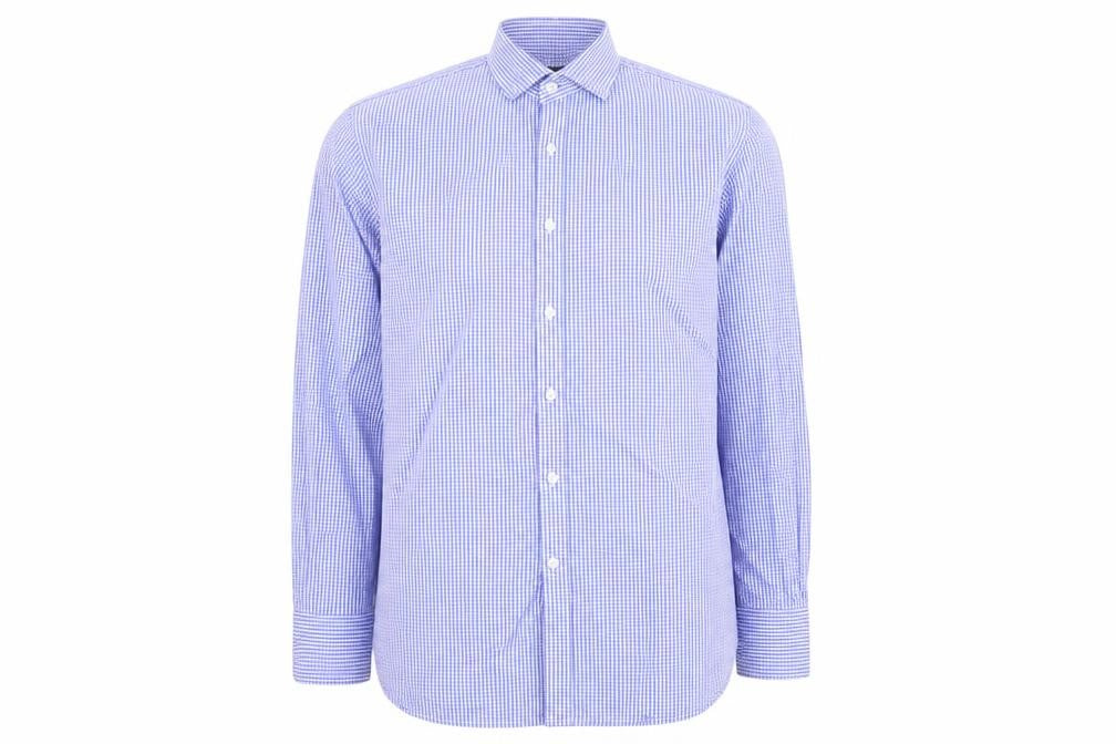 Jaeger Men’s Blue Check Button-Up Shirt Size 17 Long Sleeve