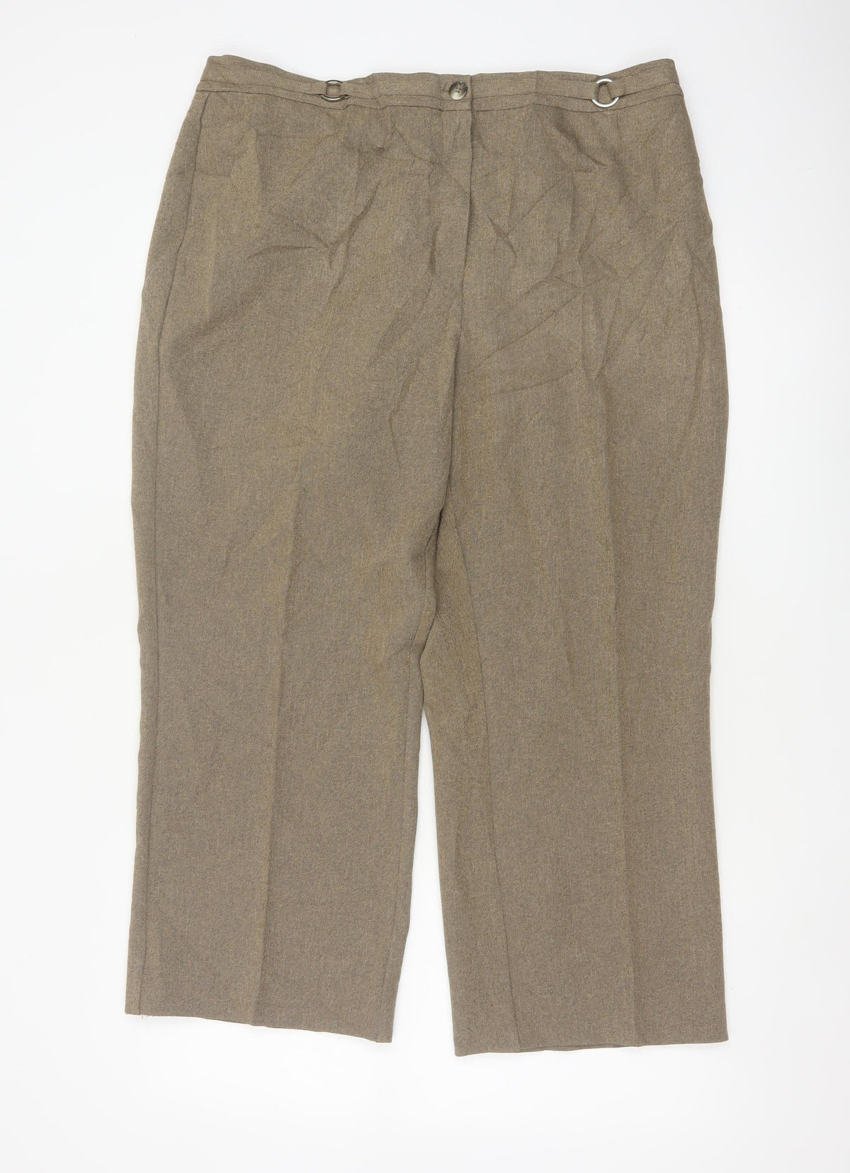Marks & Spencer Women's Brown UK 18 Short Tailored Straight Trousers