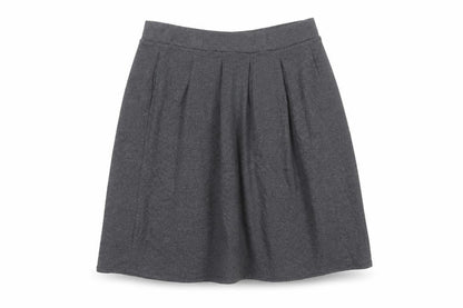 Front view of Marks & Spencer girls’ grey 164 a-line knee length school skirt nwt