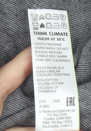 Brand and care label for Marks & Spencer girls’ grey 164 a-line knee length school skirt nwt