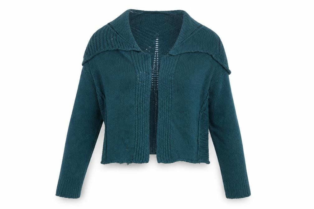 Crea Concept Women Green L Cable-Knit Cowl Neck Alpaca Blend Jumper