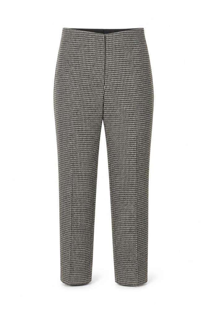 H&M Women Black White Check Tapered Smart Trousers Size S