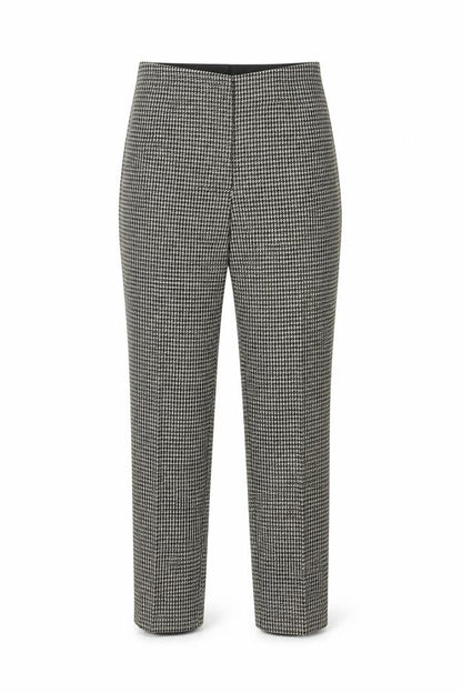H&M Women Black White Check Tapered Smart Trousers Size S