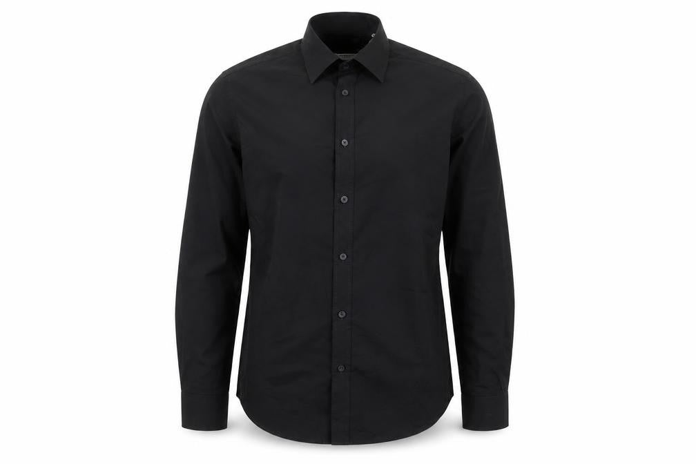 Jack Reid Men's Black 14.5 Easy Care Long Sleeve Button-Up Shirt