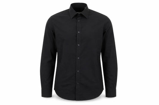 Jack Reid Men's Black 14.5 Easy Care Long Sleeve Button-Up Shirt