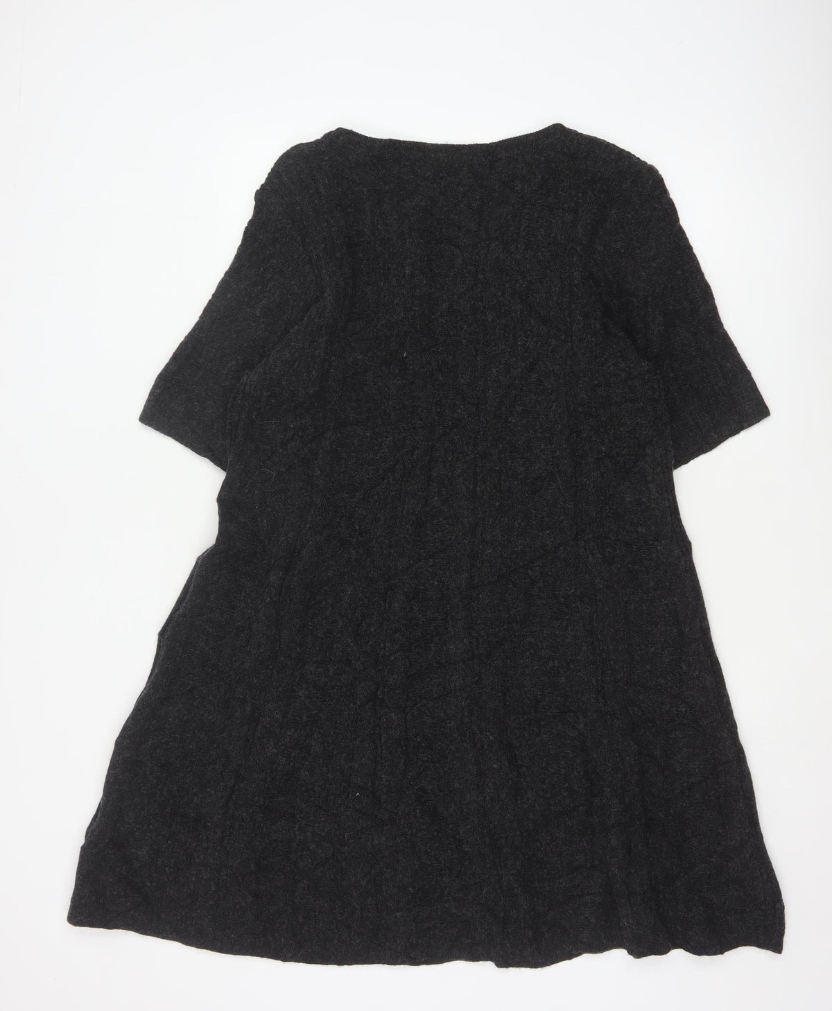 Per Una Women Black Wool Blend A-Line Jumper Dress UK 20 Knit
