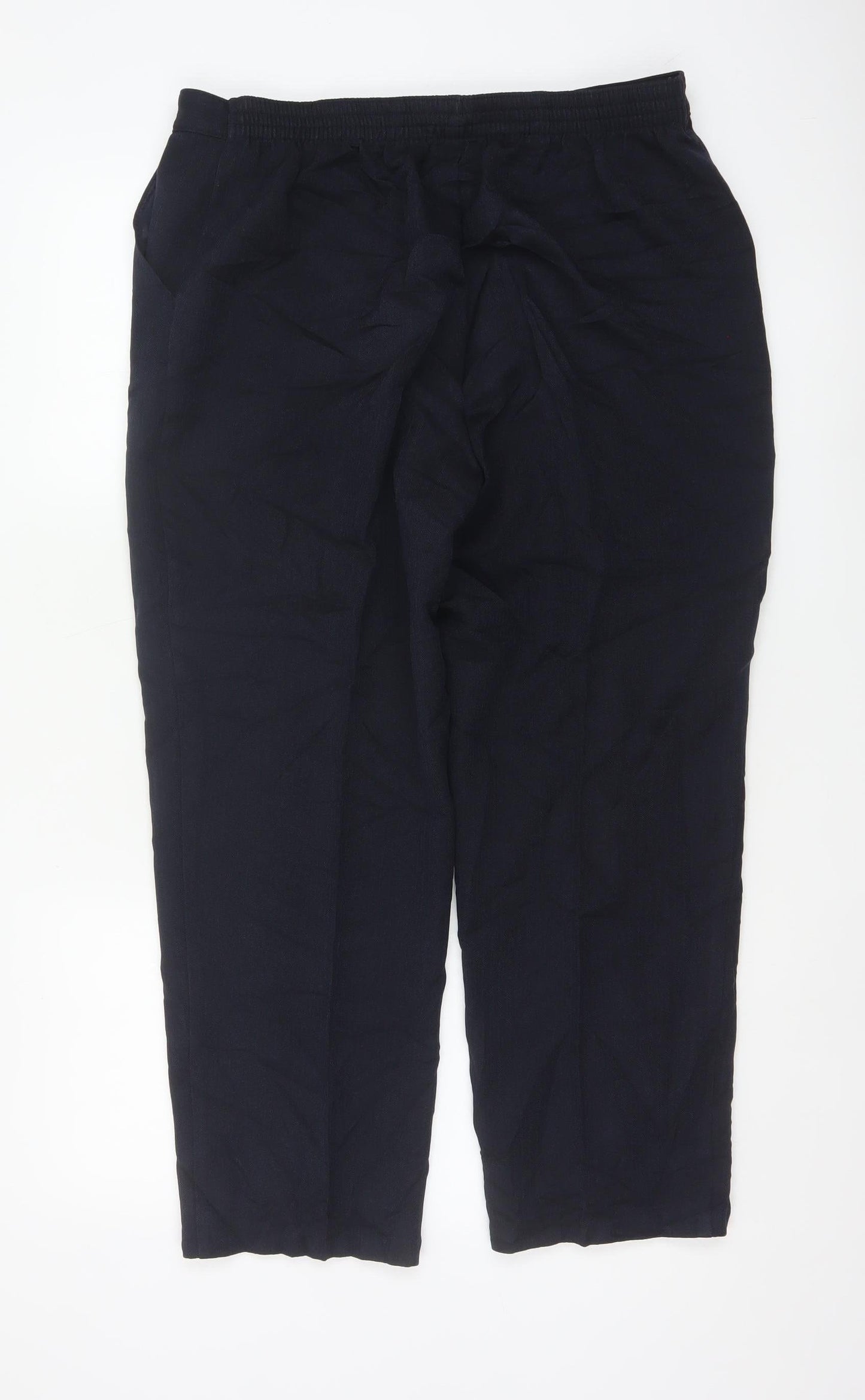 Marks & Spencer Women’s Black UK 16 Short Straight Leg Elastic Waist Trousers