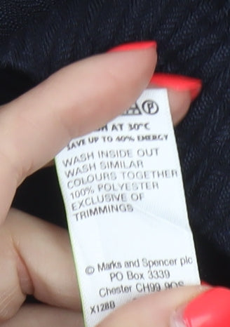 Marks & Spencer Women’s Black UK 16 Short Straight Leg Elastic Waist Trousers