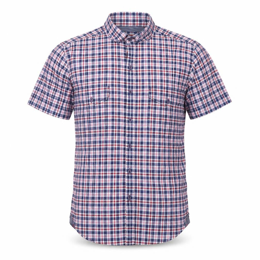 Harvey Parker Men’s Blue Check Short Sleeve Button-Up Shirt Size S