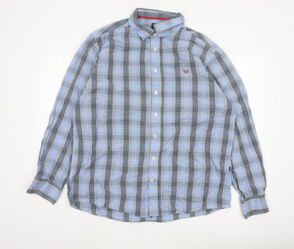 Additional front view of Crew Clothing Men’s Blue Check 2XL Classic Fit Button-Down Shirt