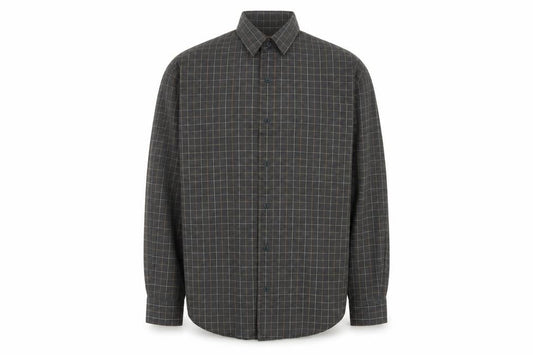 Timberland Men Grey Check XL Cotton Long Sleeve Button-Up Shirt