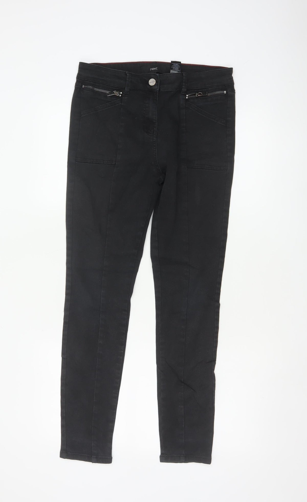 Next Women’s Black UK 16R Skinny Stretch Jeans Zip Pockets