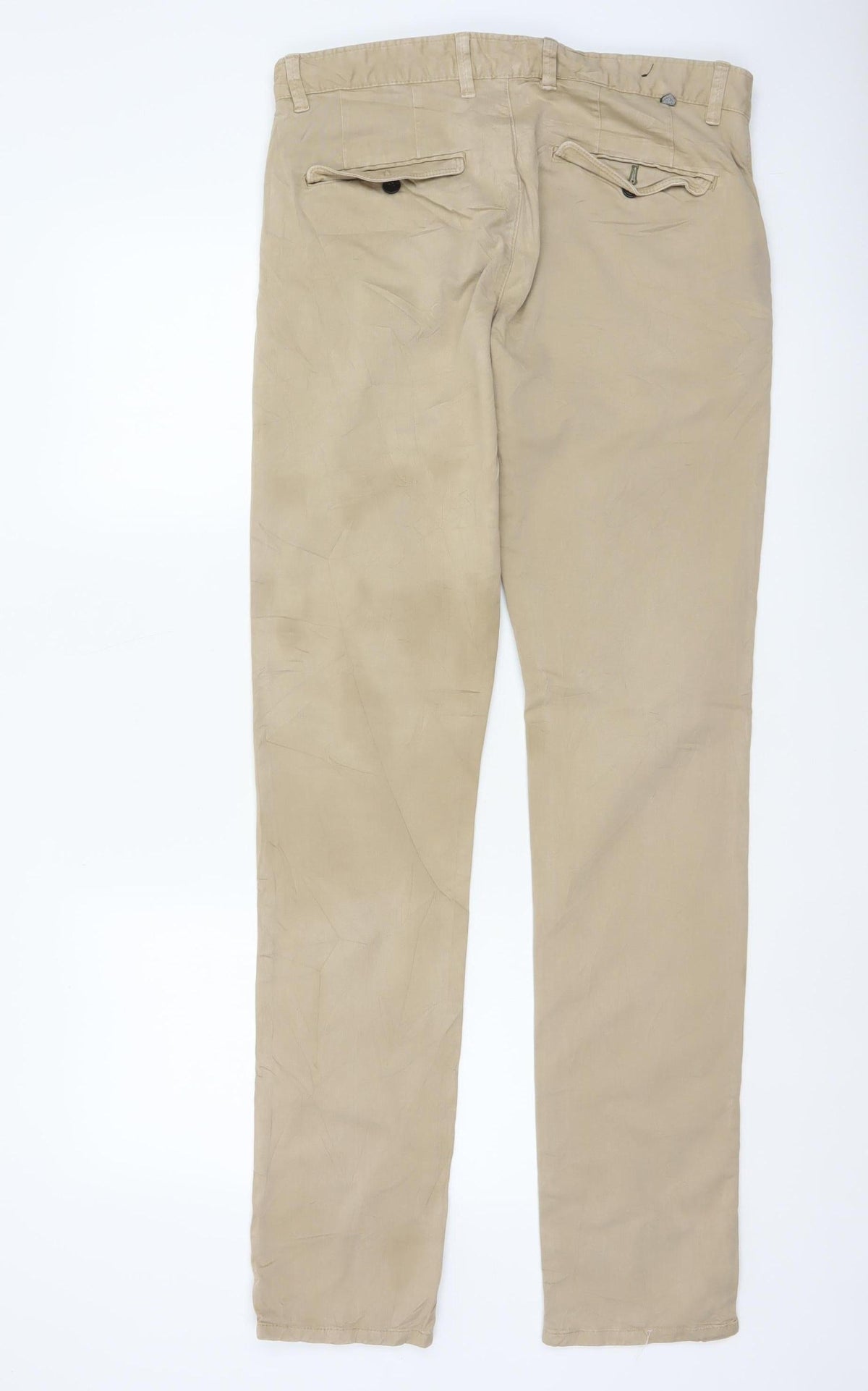 Zara Men Beige Slim Tapered Chino Trousers Size M W31