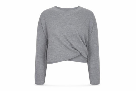 FatFace Women Grey UK 12 Open Wrap Knit Long Sleeve Cardigan