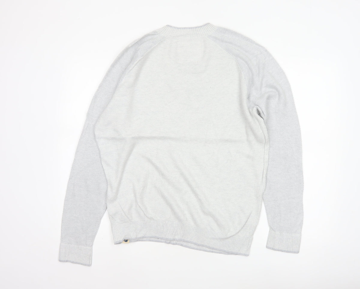 Hollister Men’s Grey L Crew Neck Cotton Blend Knit Pullover Jumper