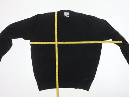 Marks & Spencer Men Black XL V-Neck Regular Fit Pullover Jumper