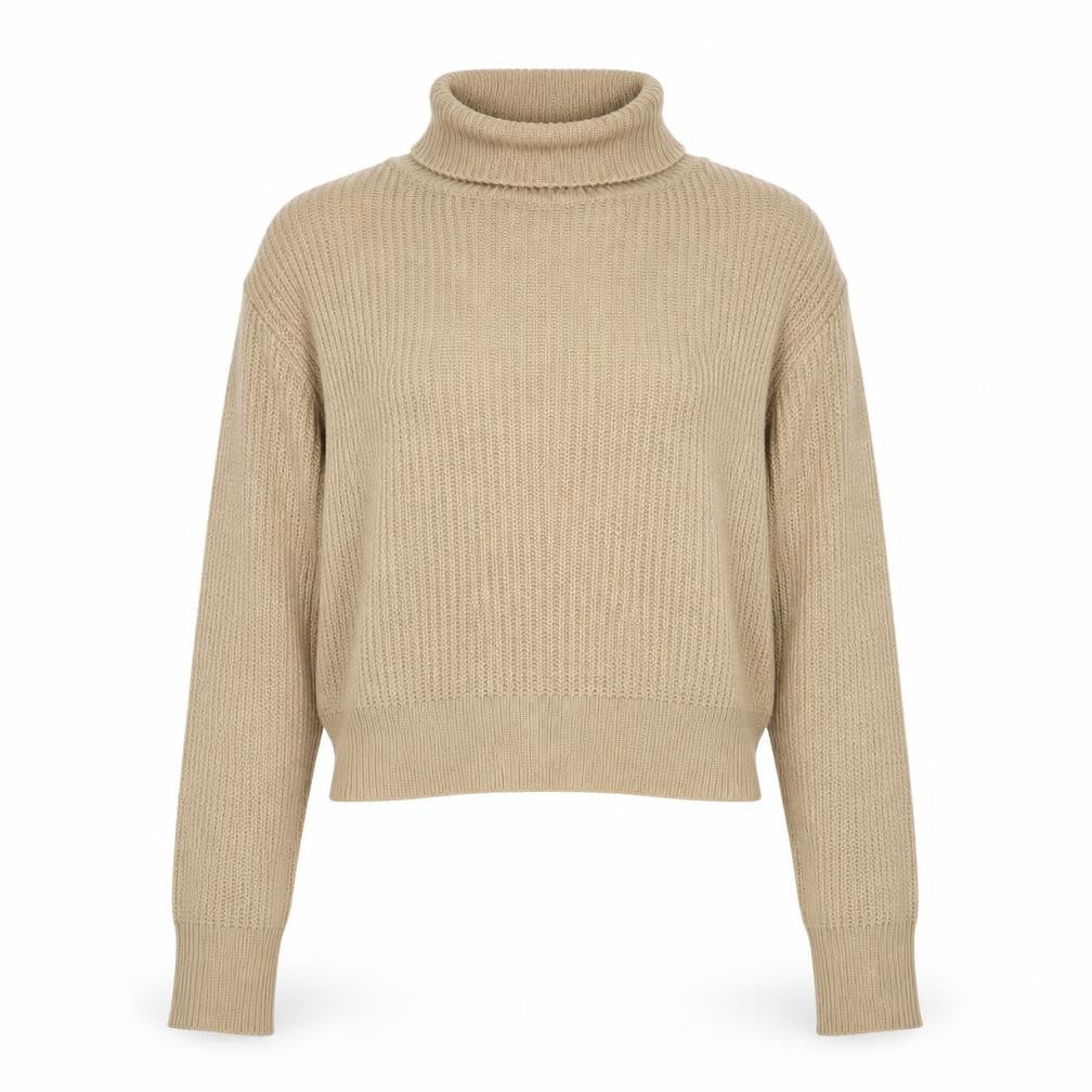 Pink Vanilla Women’s Beige Roll Neck Knit Jumper Size M