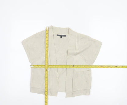 Back view of Betty Jackson Black Women Ivory, size 10, Open Knit Cardigan Pockets