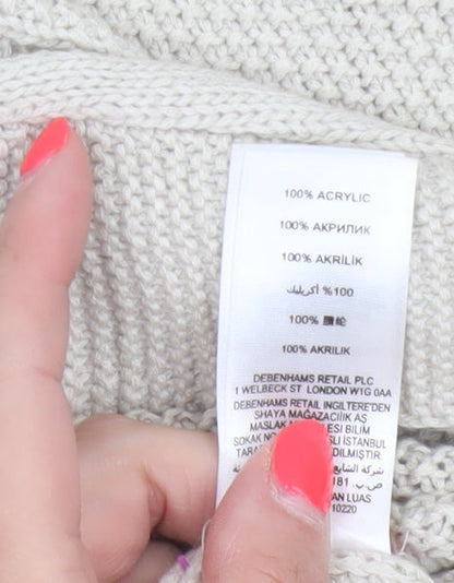 Brand and care label for Betty Jackson Black Women Ivory, size 10, Open Knit Cardigan Pockets