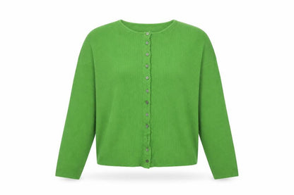 Marks & Spencer Women Green Size 10 Rib Knit Button Cardigan