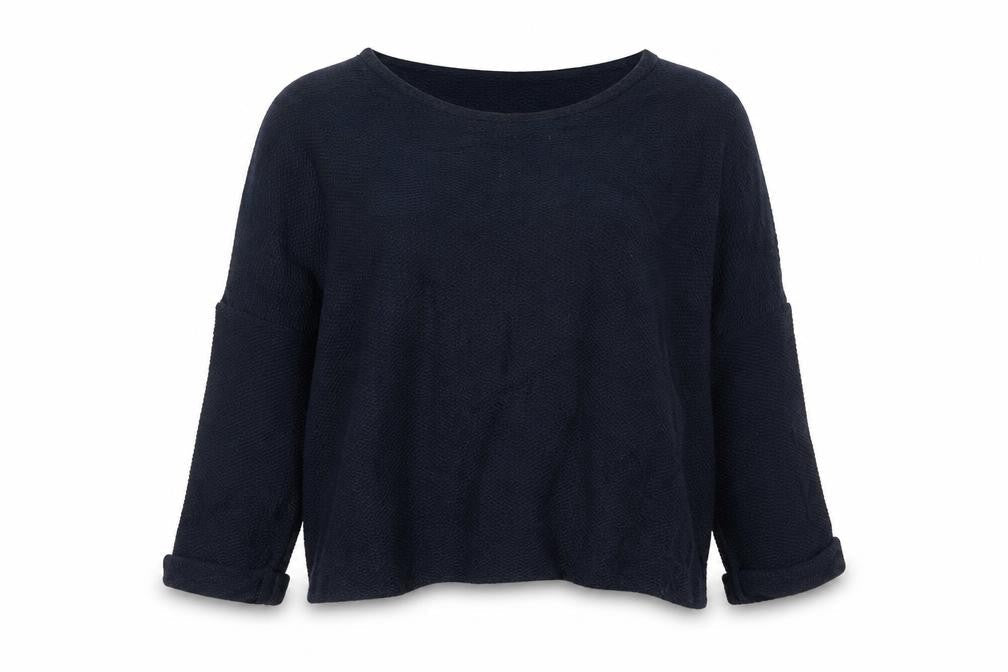 Next Women’s Navy Blue Size 14 Floral Crochet Yoke Knit Jumper