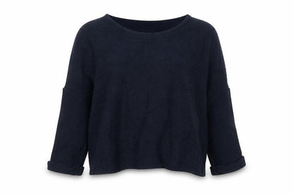 Next Women’s Navy Blue Size 14 Floral Crochet Yoke Knit Jumper