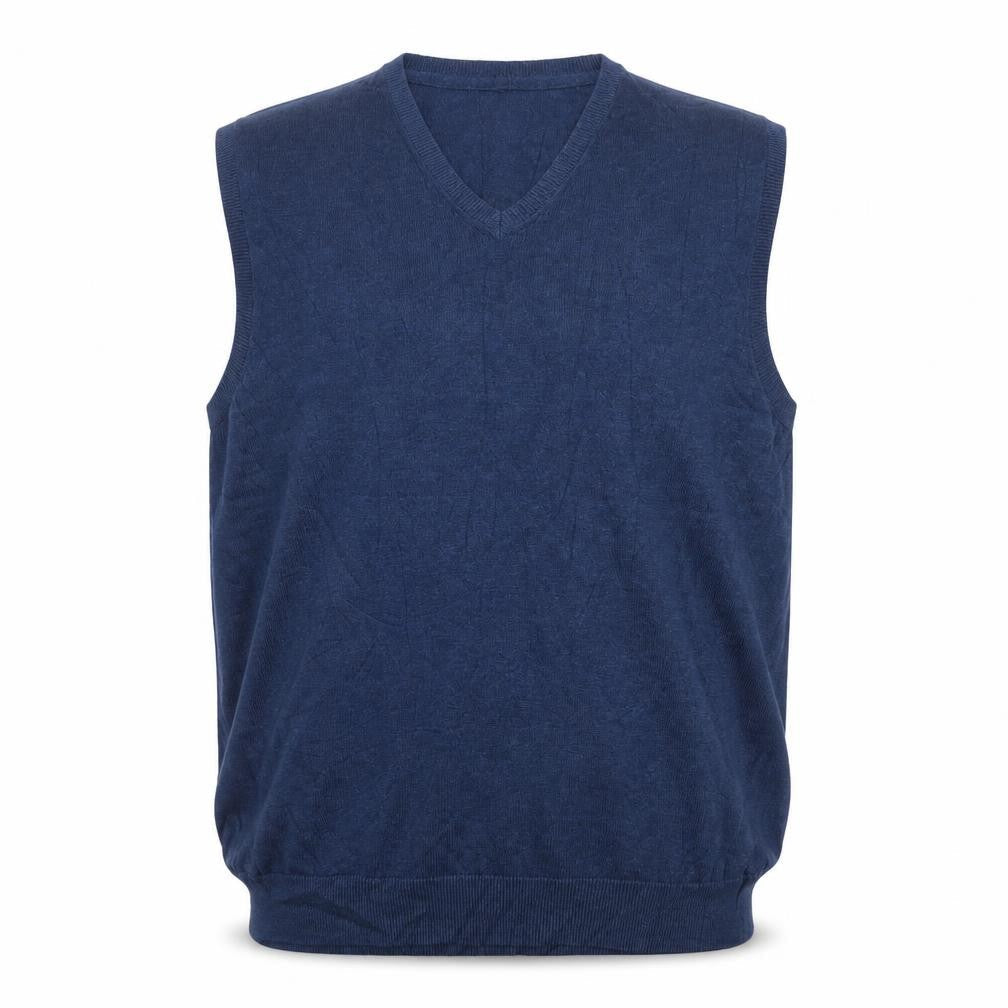 Marks & Spencer Men's Blue XL V-Neck Pure Cotton Knit Vest