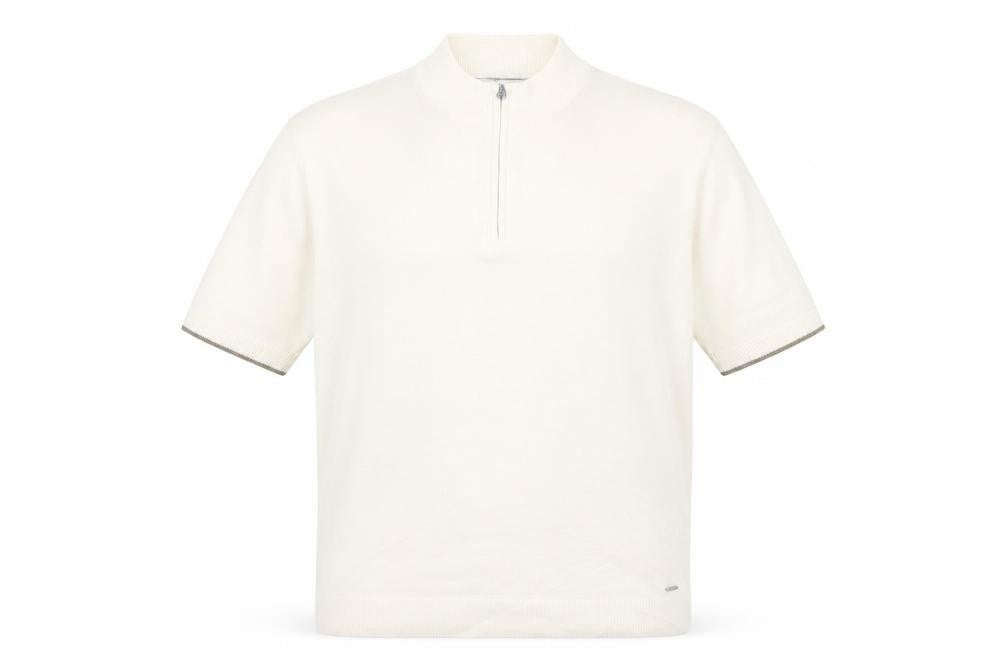 Autograph Men’s Ivory XL Pure Cotton 1/4 Zip High Neck Jumper
