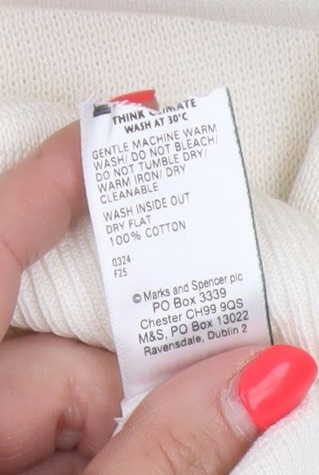 Brand and care label for Autograph Men’s Ivory XL Pure Cotton 1/4 Zip High Neck Jumper