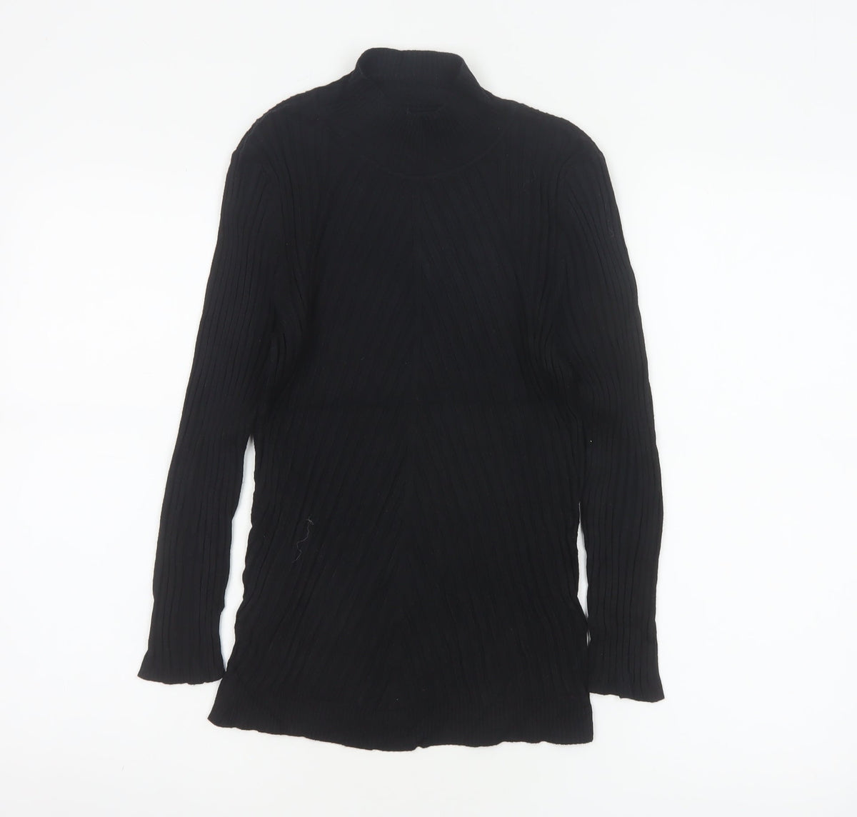 Karen Millen Women Black S Ribbed Roll Neck Slim Knit Jumper