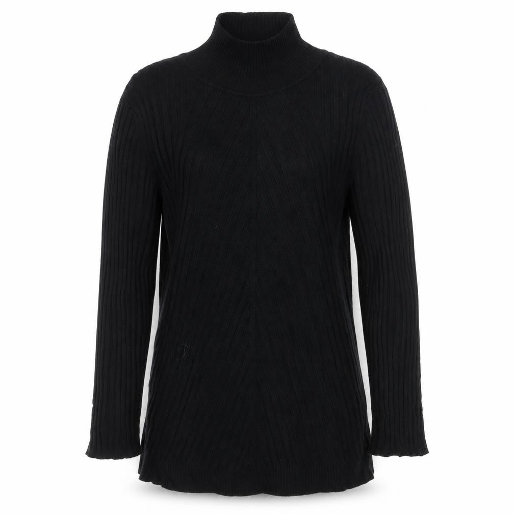 Karen Millen Women Black S Ribbed Roll Neck Slim Knit Jumper