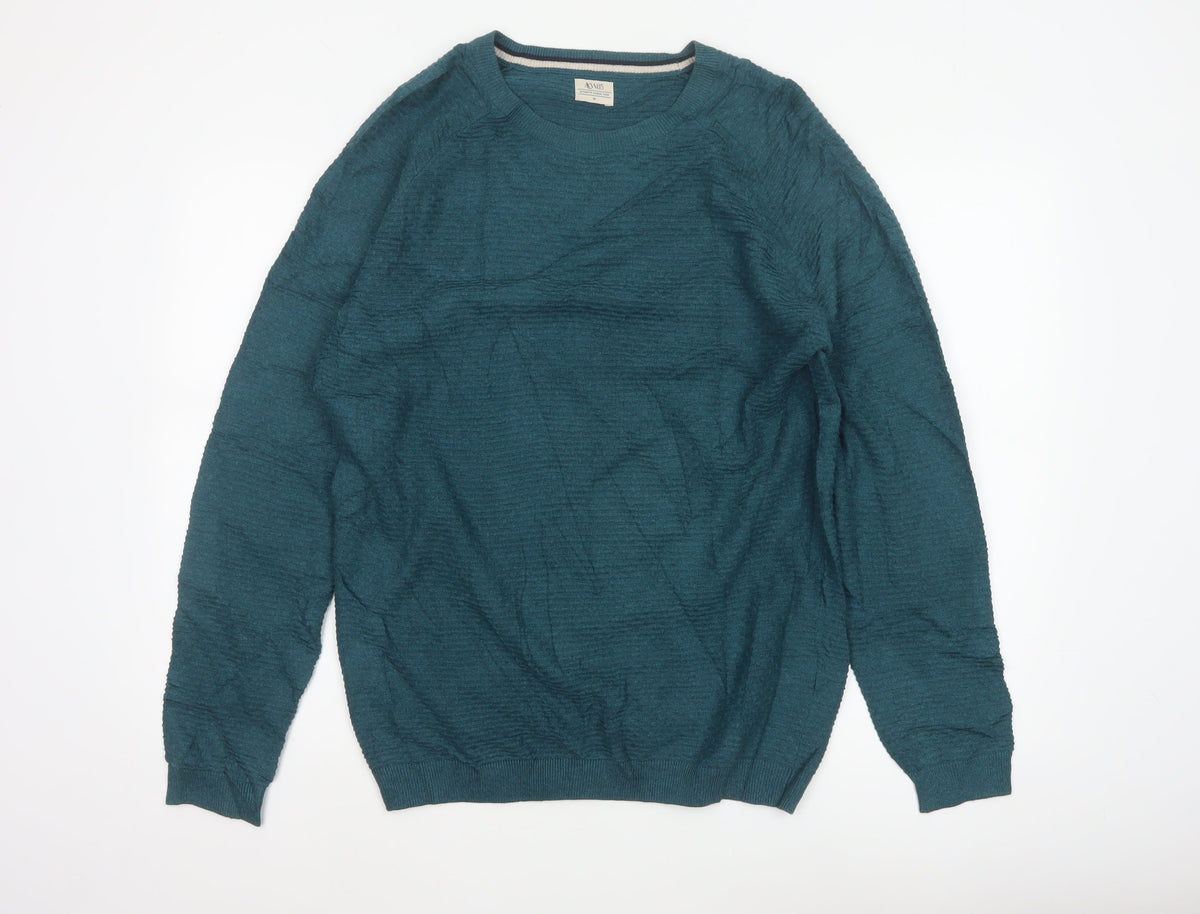 ACW85 Men’s Green Medium Cotton Crew Neck Knit Pullover Jumper
