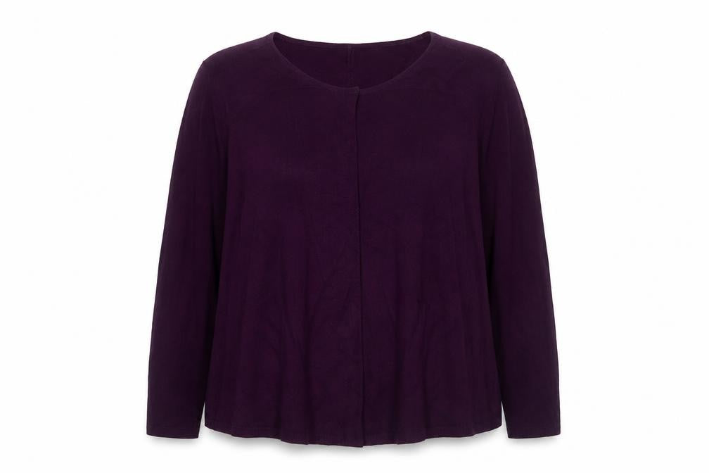 Phase Eight Women Purple Size 16 Open Front Cowl Neck Knit Cardigan