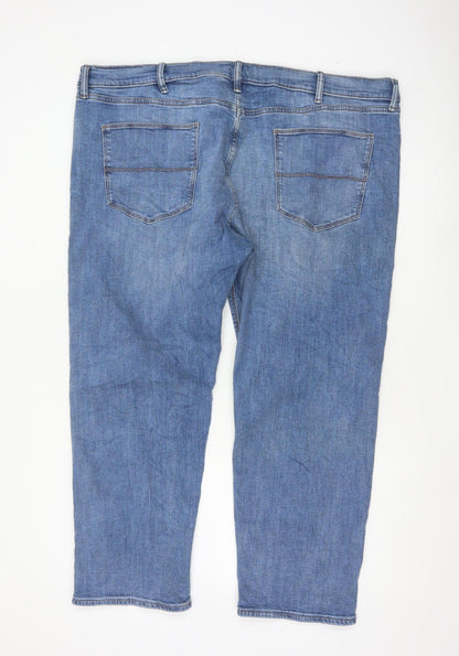 Marks & Spencer Men's Blue 46 29 Straight Fit Stretch Jeans