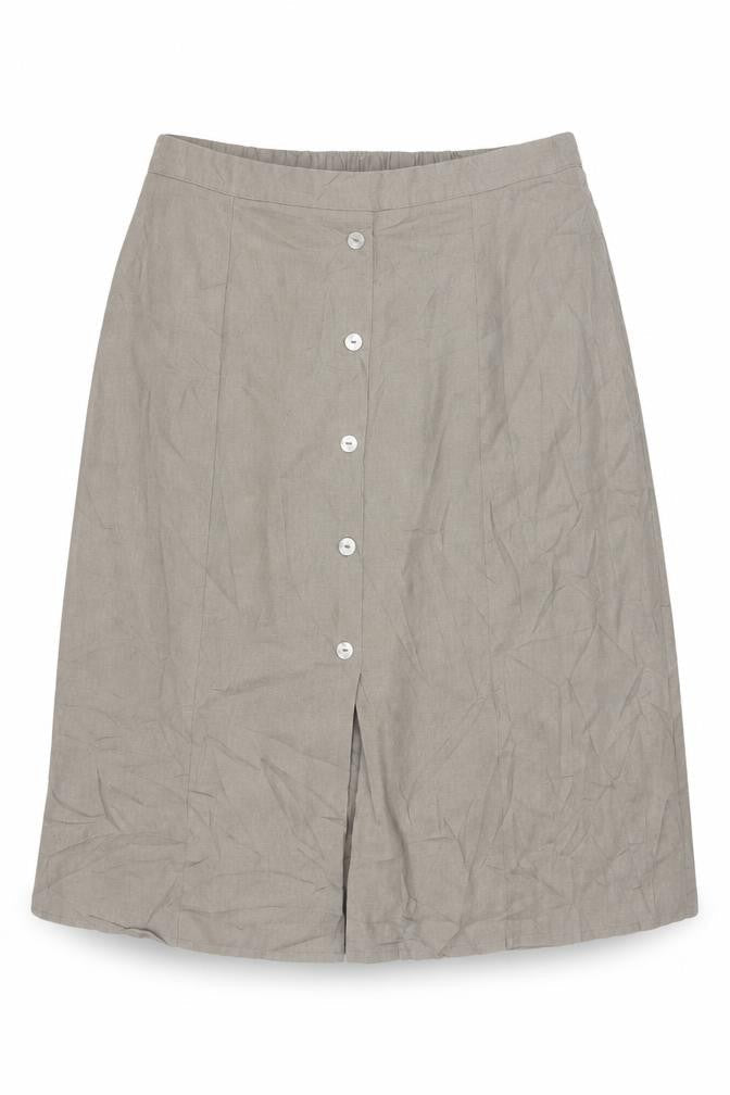 Afibel Women’s Beige UK 18 Linen Blend A-Line Knee Length Skirt